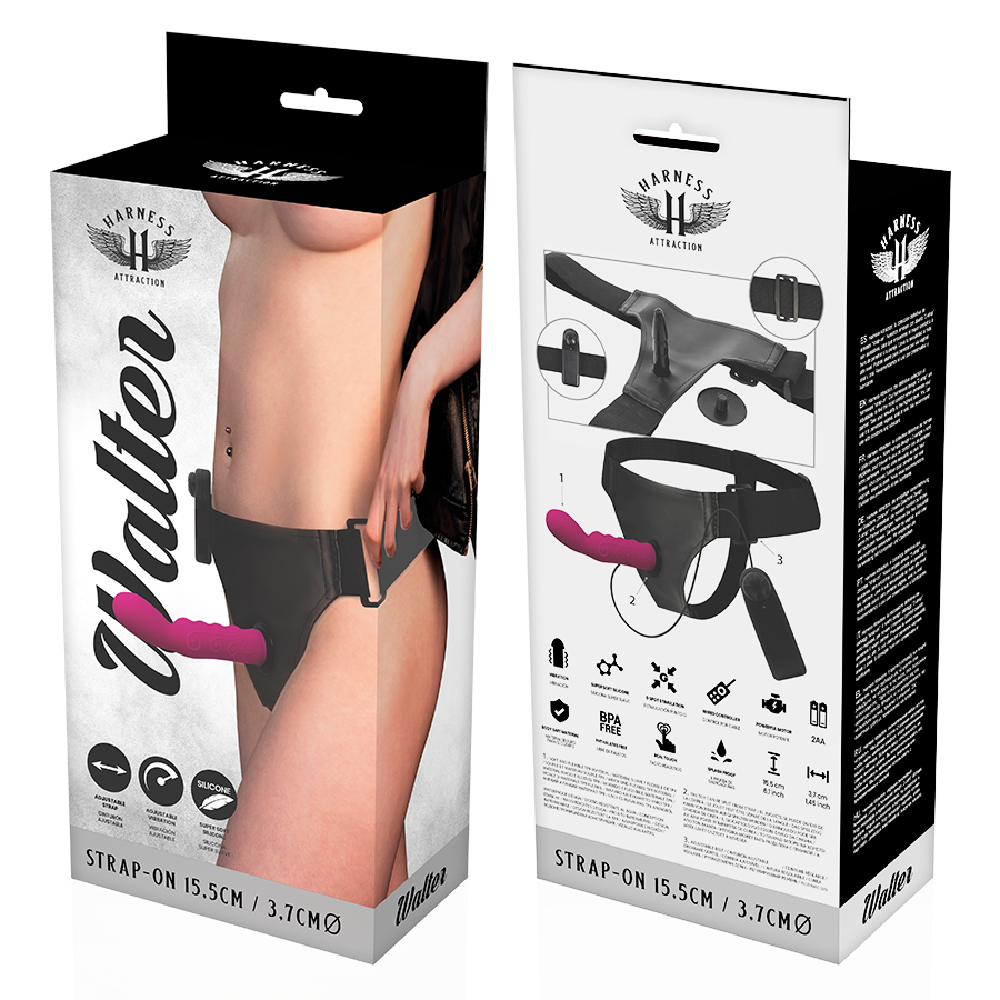 HARNESS ATTRACTION - RNES WALTER WITH VIBRATION 15.5 CM -O- 3.7 CM - NOCTURNA DESIRES