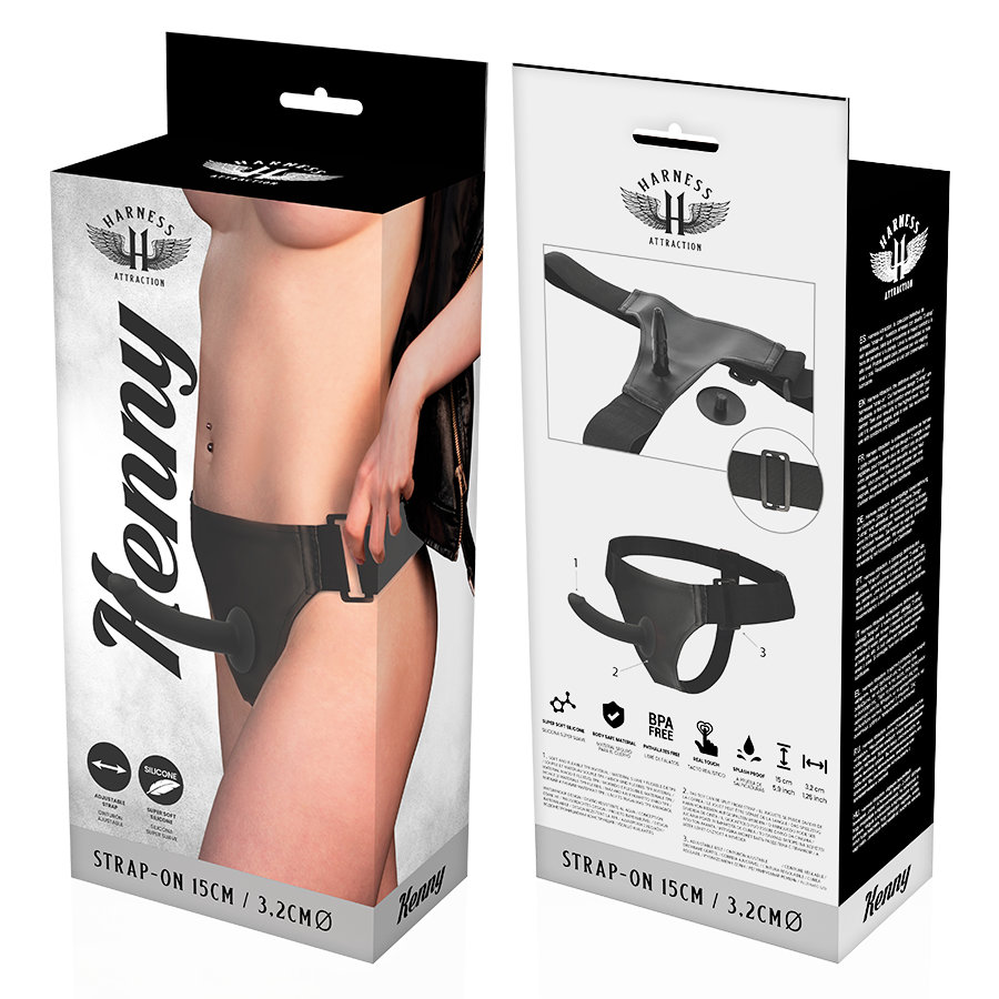 HARNESS ATTRACTION - RNES SILICONE KENNY 15 CM -O- 3.2 CM - NOCTURNA DESIRES