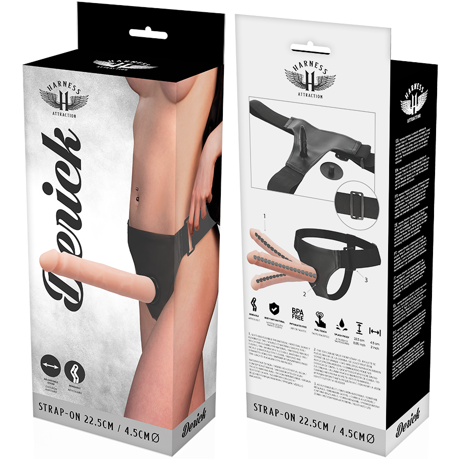 HARNESS ATTRACTION - DERICK ARTICULABLE FLESH 22.5 CM -O- 4.5 CM - NOCTURNA DESIRES