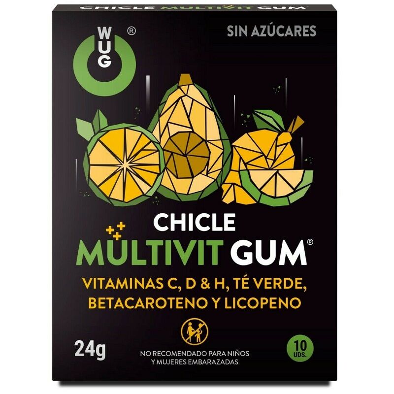 WUG GUM - MULTIVIT VITAMIN C, H, D, BETA-CAROTENE, LYCOPENE AND GREEN TEA 10 UNITS - NOCTURNA DESIRES