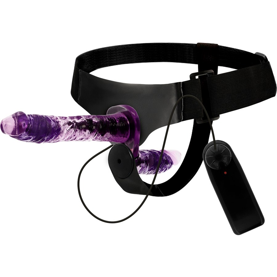 HARNESS ATTRACTION - RODNEY DOUBLE PENETRACI N VIBRATOR 18 CM -O- 3.5 CM - NOCTURNA DESIRES