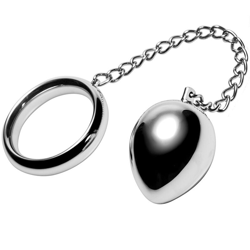 METAL HARD - COCK RING 50MM + CHAIN WITH METAL BALL - NOCTURNA DESIRES
