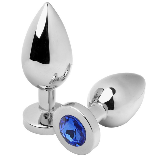 METAL HARD - ANAL PLUG DIAMOND BLUE MEDIUM 7.62CM - NOCTURNA DESIRES