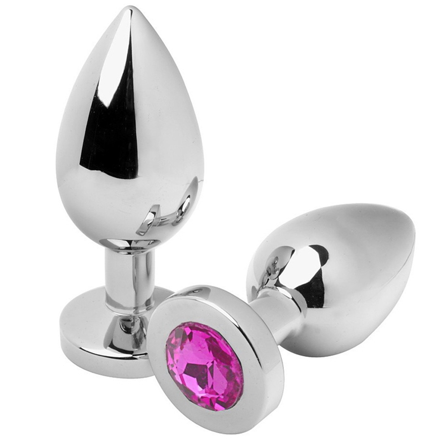 METAL HARD - ANAL PLUG DIAMOND PINK SMALL 5.71CM - NOCTURNA DESIRES