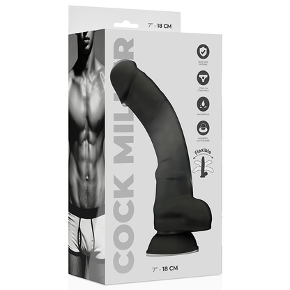 COCK MILLER - DILDO REALISTIC SILICONE DENSITY ARTICULABLE BLACK 18 CM - NOCTURNA DESIRES