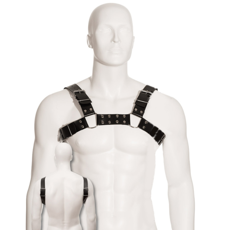 LEATHER BODY - BLACK BULL DOG HARNESS LEATHER BODY  NOCTURNA DESIRES