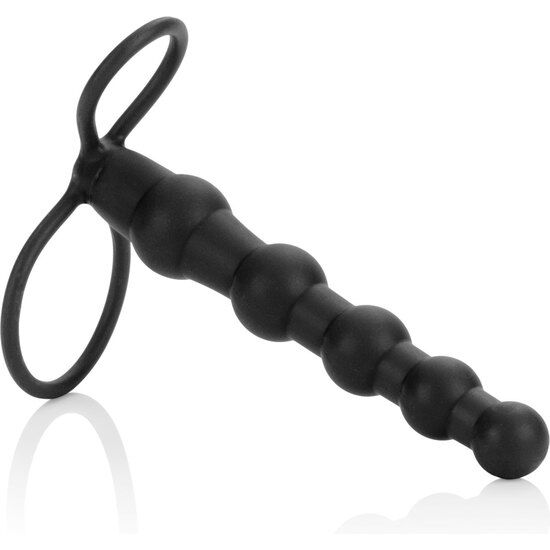 CALEXOTICS - BEADED DUAL PENETRATOR BLACK - NOCTURNA DESIRES