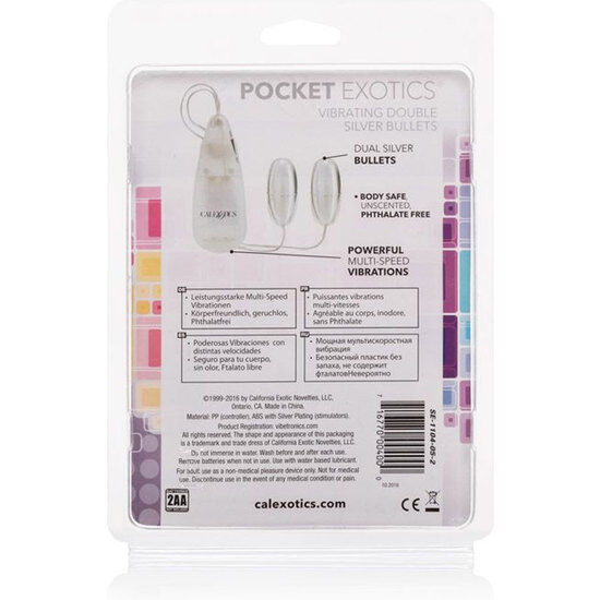 CALEXOTICS - VIBRATING BULLETS SILVER DUO - NOCTURNA DESIRES