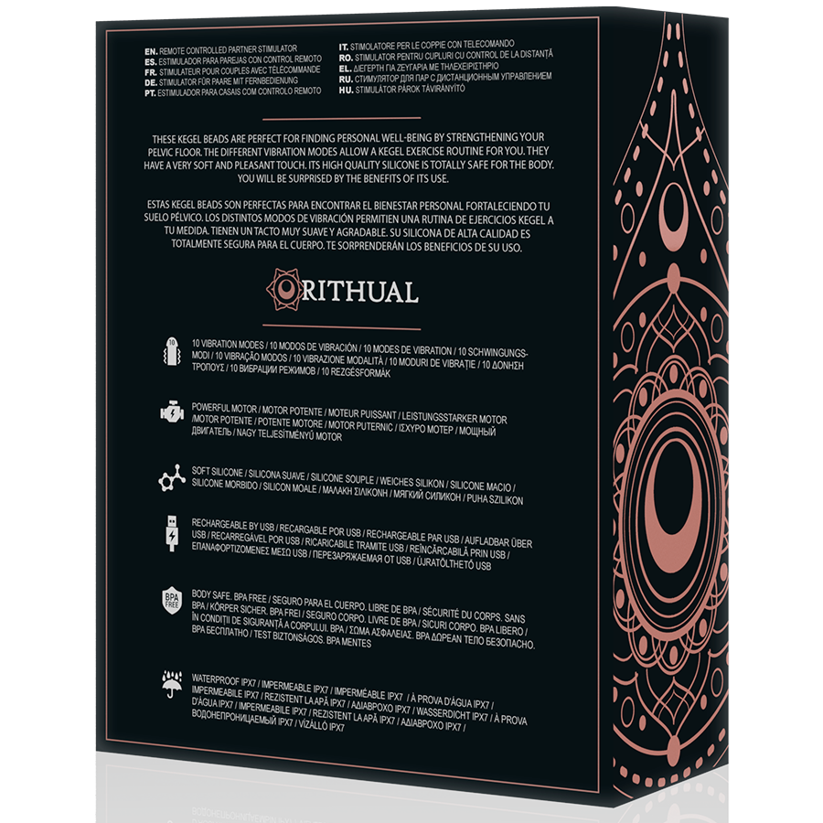RITHUAL - NISHA RECHARGEABLE VIBRATING KEGEL BALLS BLACK - NOCTURNA DESIRES