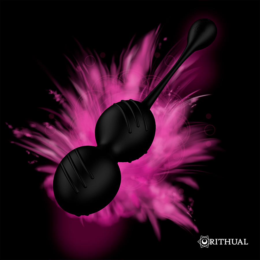 RITHUAL - NISHA RECHARGEABLE VIBRATING KEGEL BALLS BLACK - NOCTURNA DESIRES