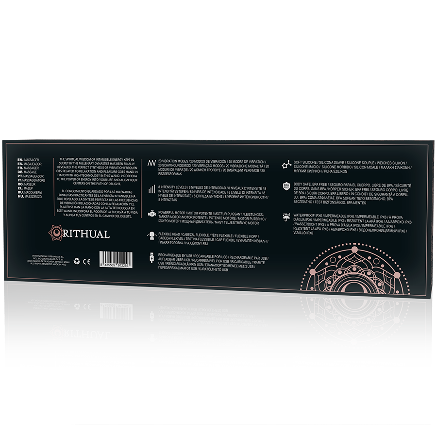 RITHUAL - POWERFUL RECHARGEABLE AKASHA WAND 2.0 BLACK - NOCTURNA DESIRES