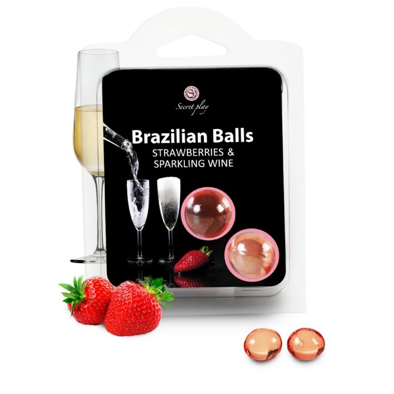 SECRETPLAY - STRAWBERRY AND CHAMPAGNE BRAZILIAN BALLS SET SECRETPLAY COSMETIC  NOCTURNA DESIRES