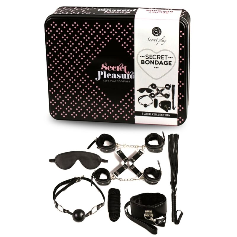 SECRETPLAY - BDSM SET 8 PCS BLACK SECRETPLAY 100% FETISH  NOCTURNA DESIRES