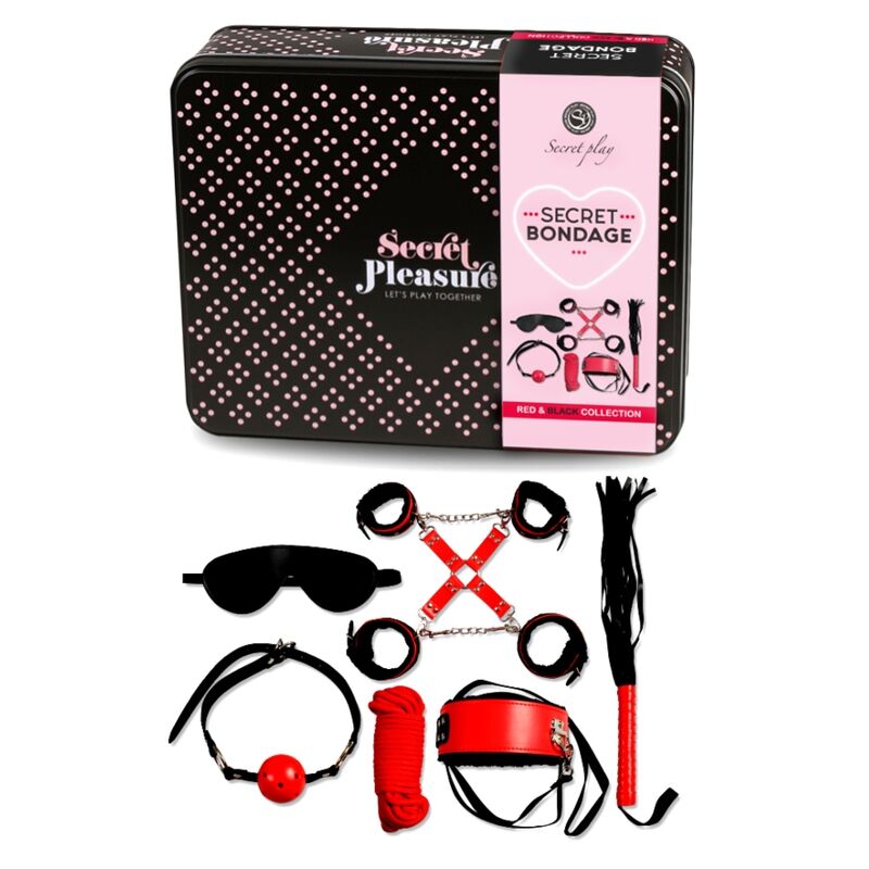 SECRETPLAY - BDSM SET 6 PCS RED COLLECTION SECRETPLAY 100% FETISH  NOCTURNA DESIRES