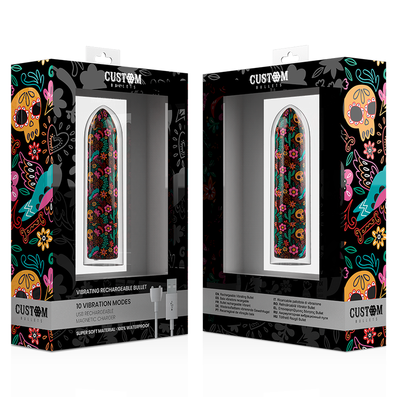 CUSTOM BULLETS - RECHARGEABLE SKULL MAGNETIC BULLET 10 INTENSITIES - NOCTURNA DESIRES