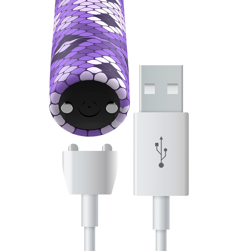 CUSTOM BULLETS - RECHARGEABLE SNAKE PURPLE MAGNETIC BULLET 10 INTENSITIES - NOCTURNA DESIRES
