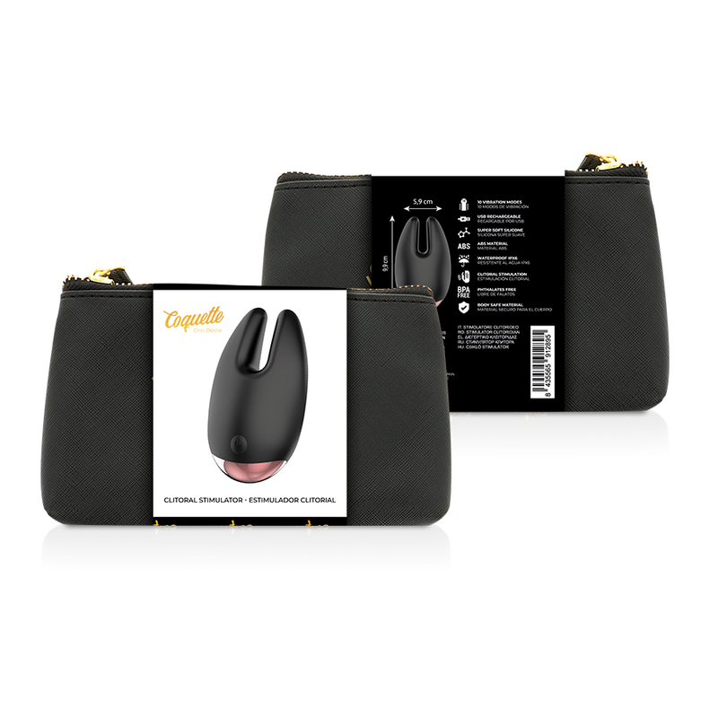 COQUETTE CHIC DESIRE - CLITORIAL STIMULATOR BLACK / GOLD - NOCTURNA DESIRES