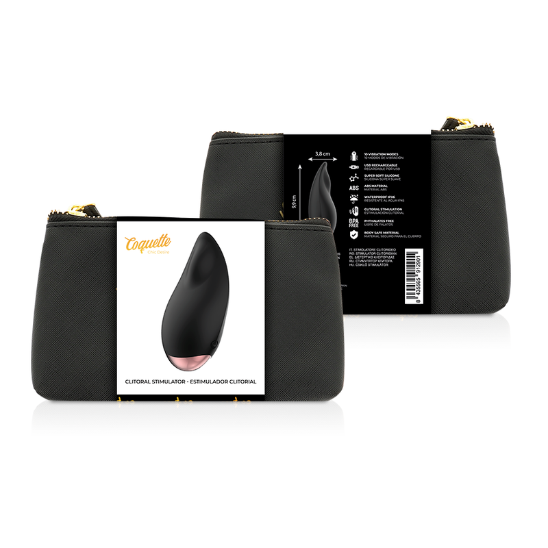 COQUETTE CHIC DESIRE - CLITORIAL STIMULATOR BLACK / GOLD DROP - NOCTURNA DESIRES