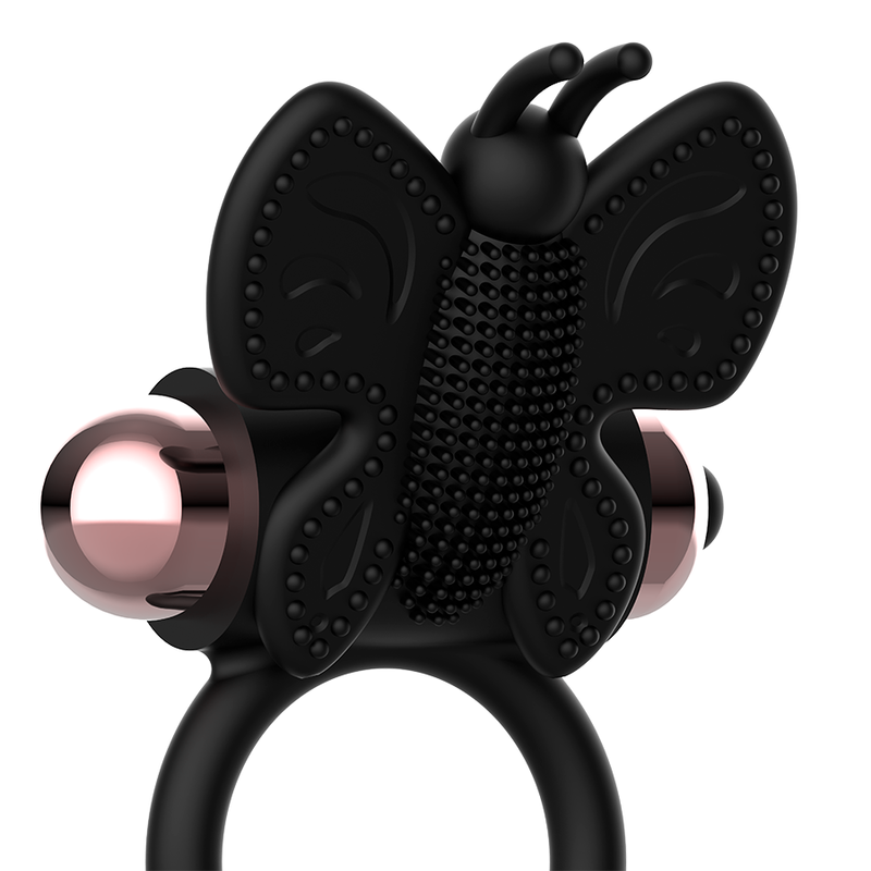 COQUETTE CHIC DESIRE - COCK RING BUTTERFLY WITH VIBRATOR BLACK/ GOLD - NOCTURNA DESIRES