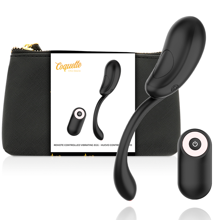 COQUETTE CHIC DESIRE - VIBRATING EGG REMOTE CONTROL RECHARGEABLE BLACK/ GOLD - NOCTURNA DESIRES