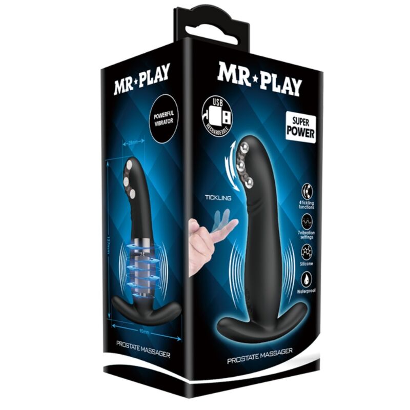 MR PLAY - RECHARGEABLE BLACK PROSTATE MASSAGER - NOCTURNA DESIRES