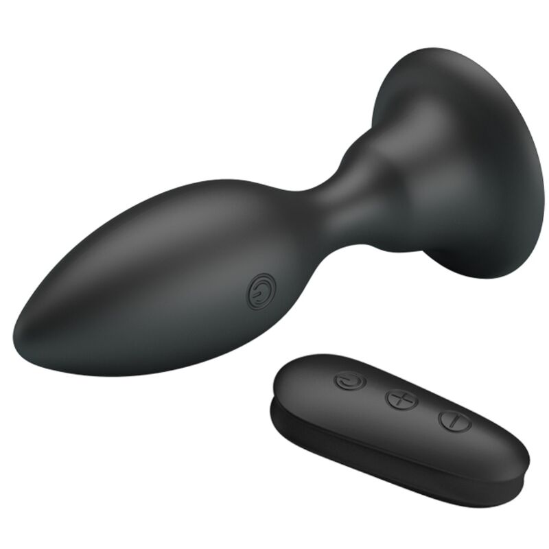 MR PLAY - ANAL PLUG WITH VIBRATION BLACK REMOTE CONTROL - NOCTURNA DESIRES