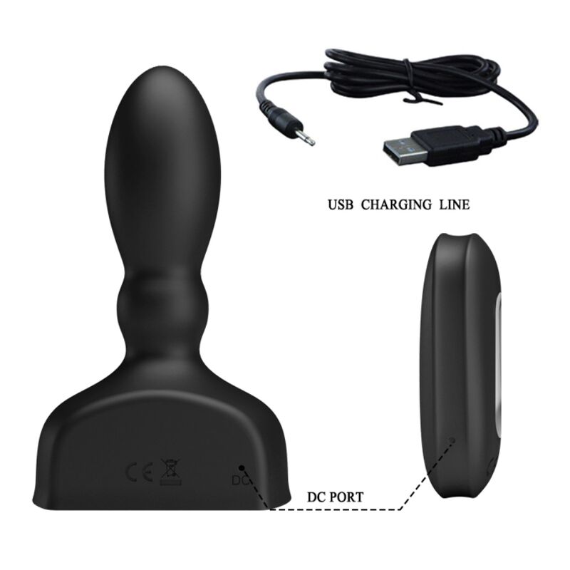 MR PLAY - BLACK INFLATABLE ANAL PLUG REMOTE CONTROL - NOCTURNA DESIRES