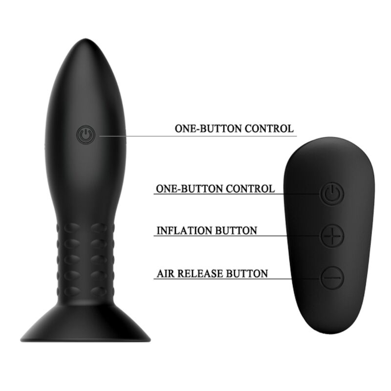 MR PLAY - PLUG WITH BLACK ROTATING BALLS REMOTE CONTROL - NOCTURNA DESIRES