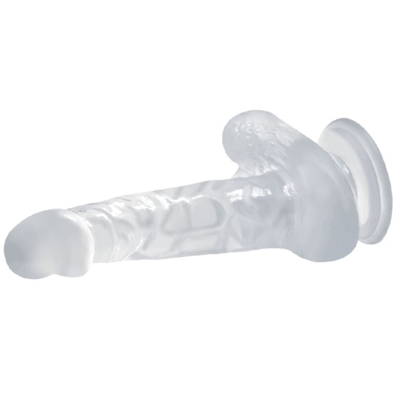 BAILE - REALISTIC DILDO WITH SUCTION CUP AND TESTICLES 16.7 CM TRANSPARENT - NOCTURNA DESIRES