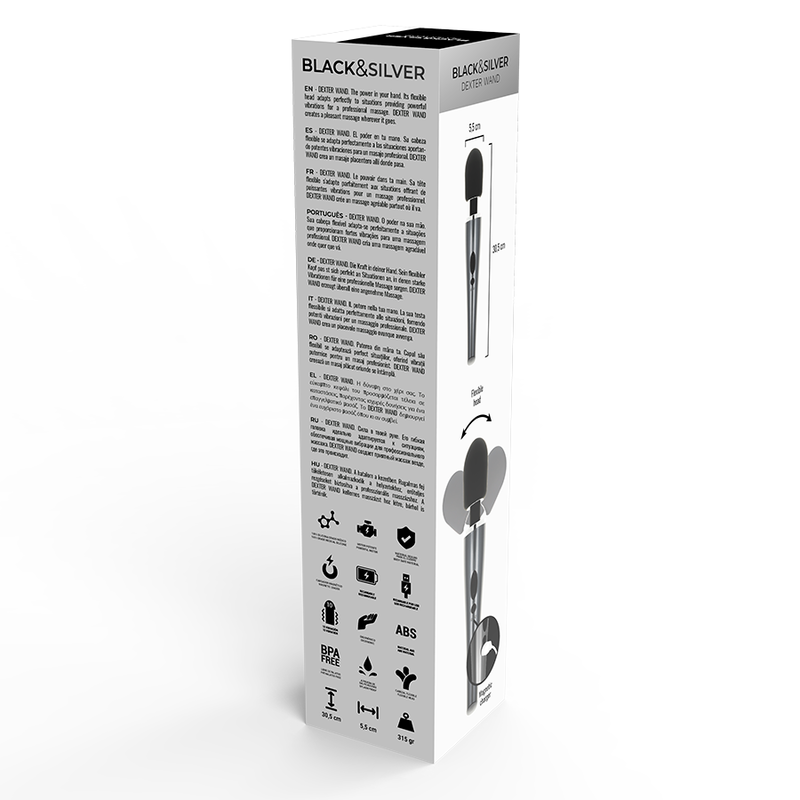 BLACK&SILVER - DEXTER MASSAGE WAND BLACK&SILVER  NOCTURNA DESIRES
