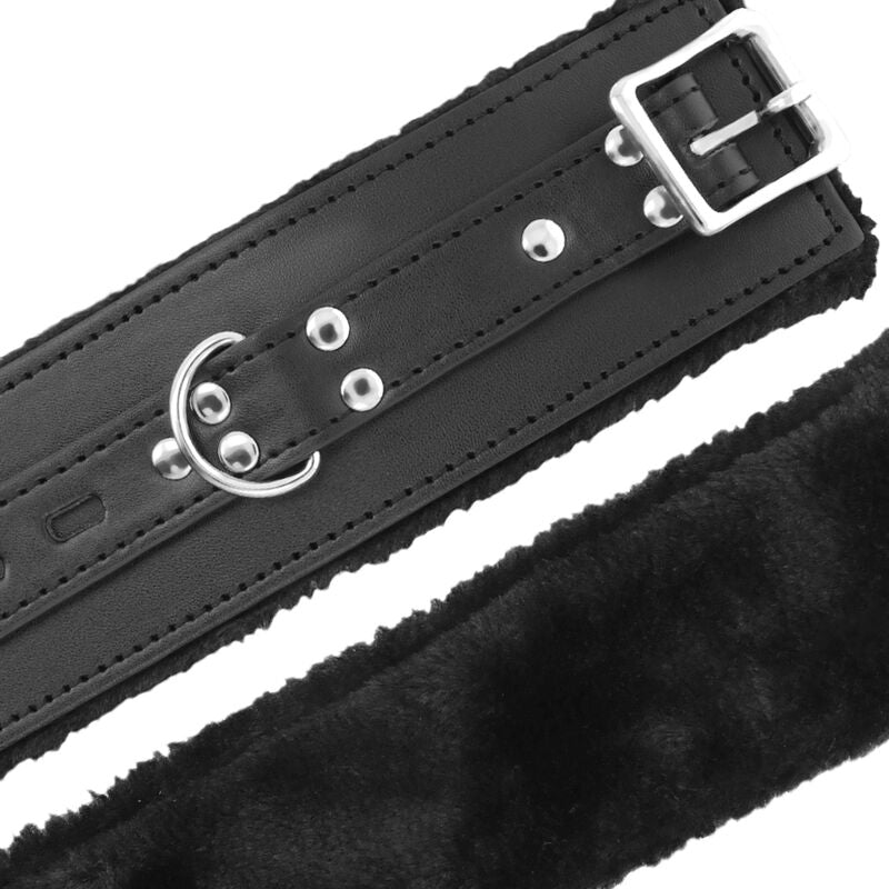 DARKNESS - BLACK LINED BDSM HANDCUFFS - NOCTURNA DESIRES