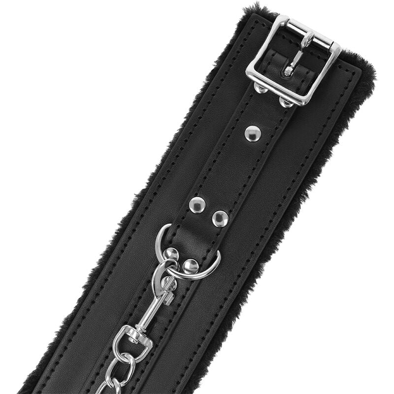 DARKNESS - BLACK LINED BDSM HANDCUFFS - NOCTURNA DESIRES