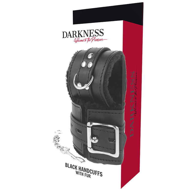 DARKNESS - BLACK LINED BDSM HANDCUFFS - NOCTURNA DESIRES