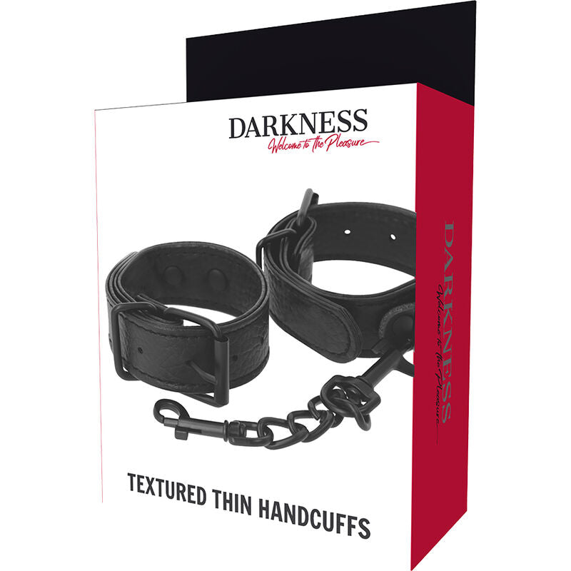DARKNESS - WIDE THIN TEXTURED HANDCUFFS - NOCTURNA DESIRES