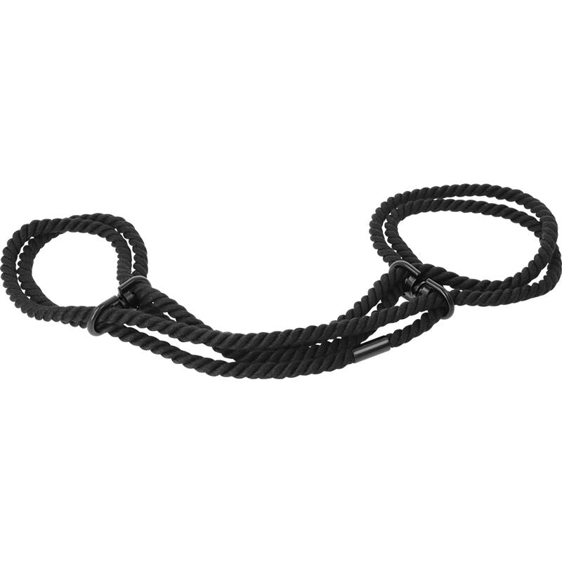 DARKNESS - 100% COTTON ROPE HANDCUFFS OR ANKLE HANDCUFFS - NOCTURNA DESIRES