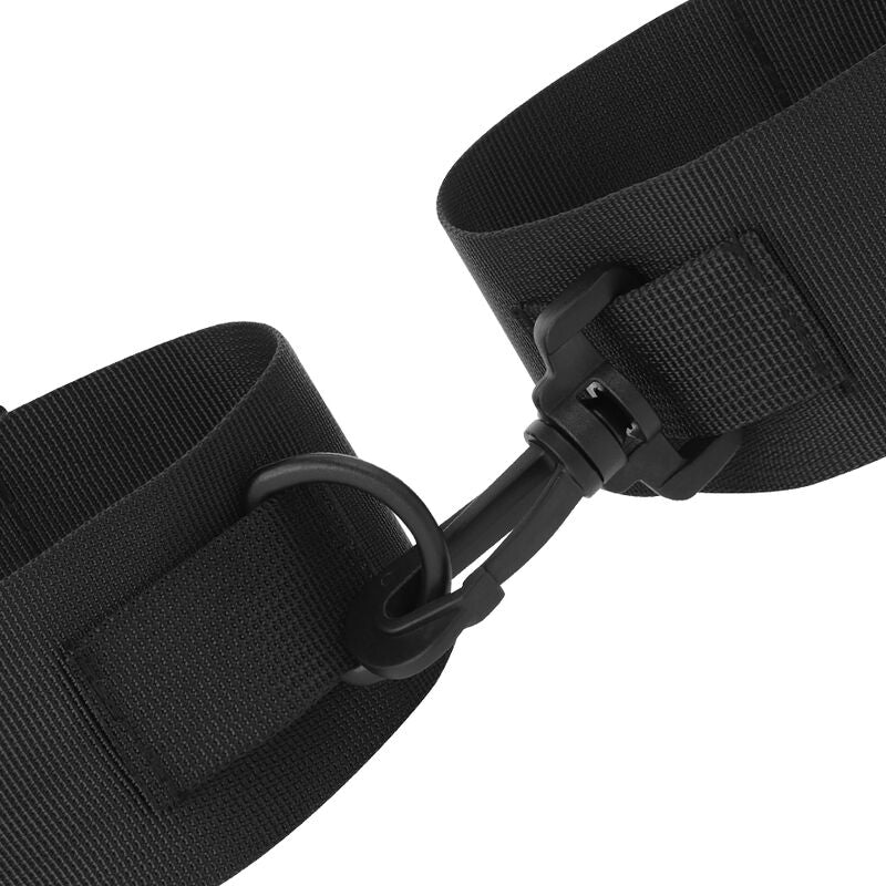 DARKNESS - BLACK NYLON ANKLE CUFFS - NOCTURNA DESIRES