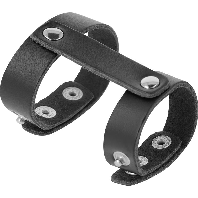 DARKNESS - LEATHER ADJUSTABLE PENIS AND TESTICLE RING - NOCTURNA DESIRES