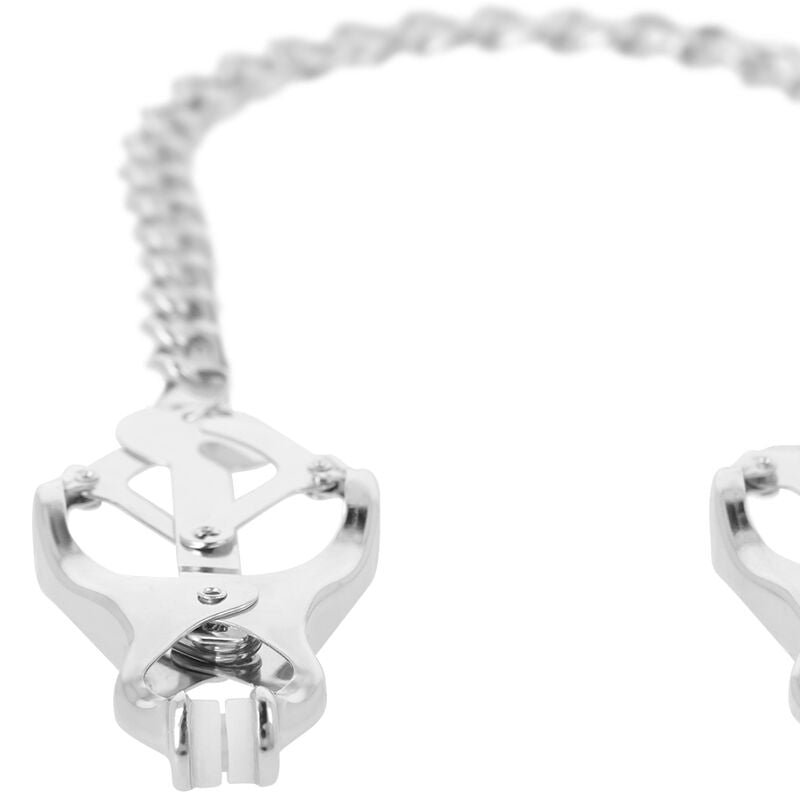 DARKNESS - METAL NIPPLE CLAMP WITH CHAIN - NOCTURNA DESIRES
