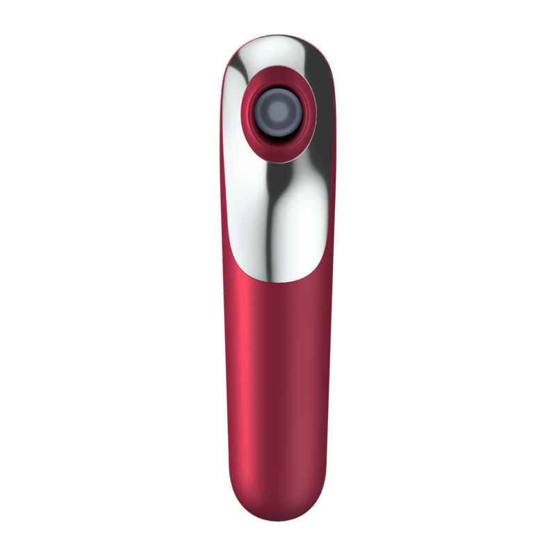 SATISFYER - DUAL LOVE VIBRATOR AND SUCTIONER WITH PULSED AIR RED - NOCTURNA DESIRES