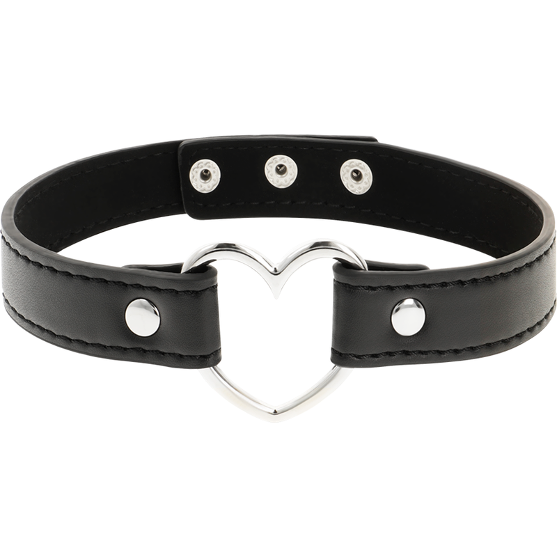 COQUETTE CHIC DESIRE - VEGAN LEATHER NECKLACE WOMAN HEART ACCESSORY - NOCTURNA DESIRES