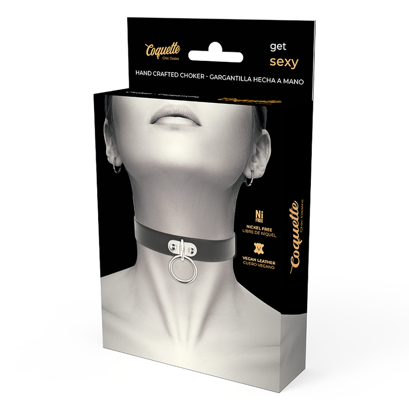 COQUETTE CHIC DESIRE - VEGAN LEATHER NECKLACE WOMAN FETISH ACCESSORY - NOCTURNA DESIRES