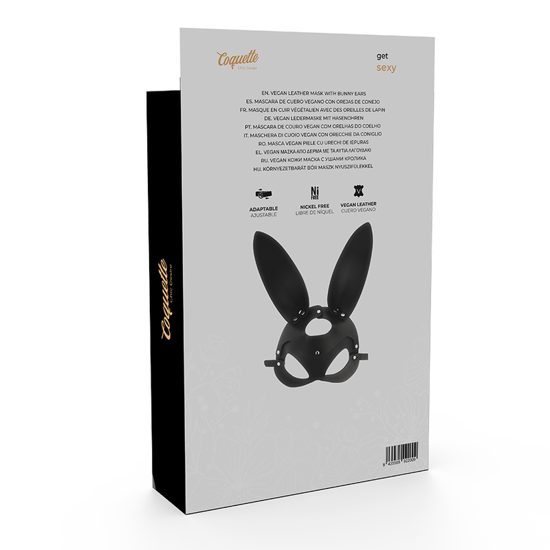 COQUETTE CHIC DESIRE - VEGAN LEATHER MASK WITH BUNNY EARS - NOCTURNA DESIRES