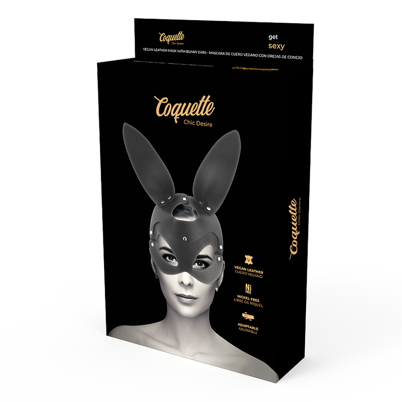 COQUETTE CHIC DESIRE - VEGAN LEATHER MASK WITH BUNNY EARS - NOCTURNA DESIRES