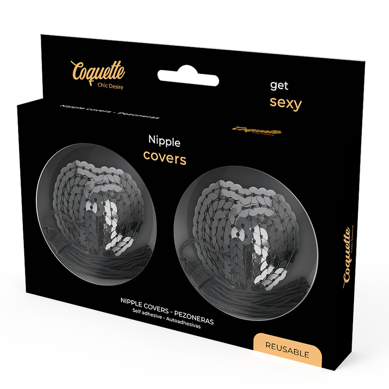 COQUETTE CHIC DESIRE - NIPPLE COVERS BLACK - NOCTURNA DESIRES