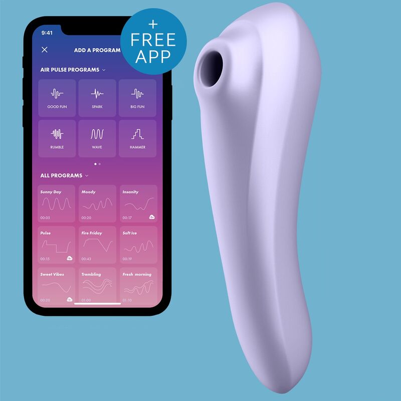 SATISFYER - DUAL PLEASURE AIR PULSE VIBRATOR MAUVE - NOCTURNA DESIRES