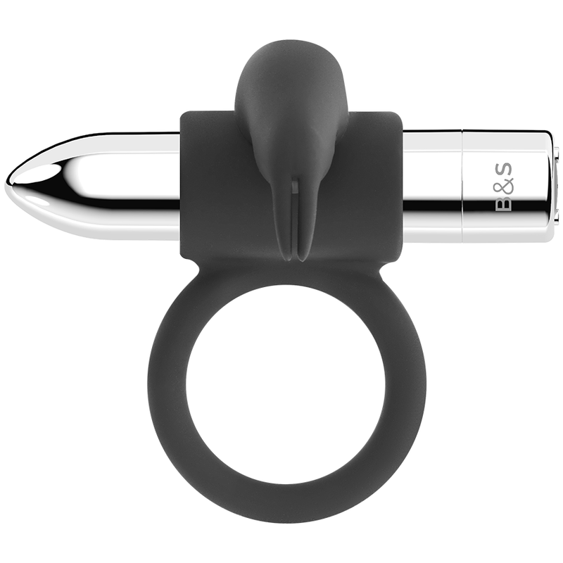 BLACK&SILVER - BURTON RECHARGEABLE RING 10 VIBRATION MODES - NOCTURNA DESIRES
