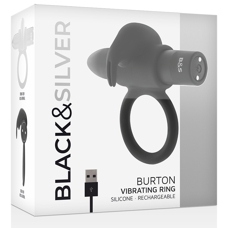 BLACK&SILVER - BURTON RING 10 VIBRATION MODES BLACK - NOCTURNA DESIRES
