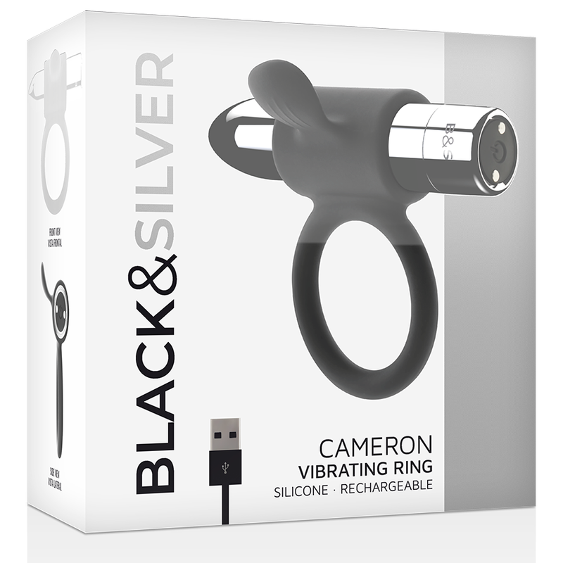 BLACK&SILVER - CAMERON RECHARGEABLE RING SILVER - NOCTURNA DESIRES
