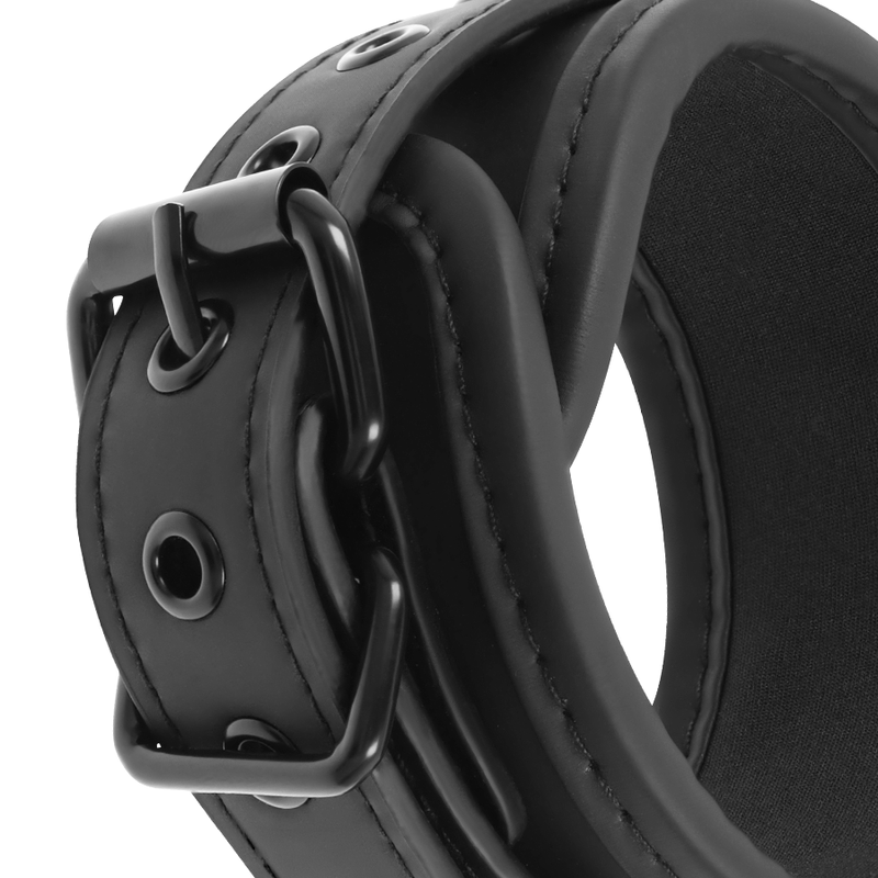 FETISH SUBMISSIVE - VEGAN LEATHER HANDCUFFS WITH NOPRENE LINING FETISH SUBMISSIVE BONDAGE  NOCTURNA DESIRES