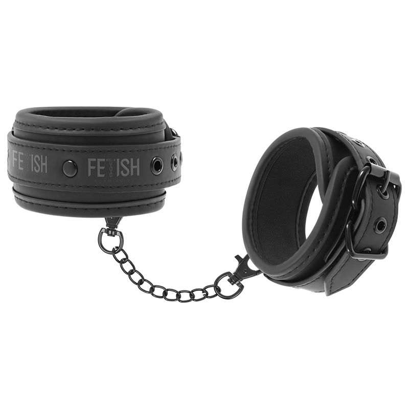 FETISH SUBMISSIVE - VEGAN LEATHER ANKLE CUFFS WITH NOPRENE LINING FETISH SUBMISSIVE BONDAGE  NOCTURNA DESIRES